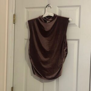 a new day Velvet plum-colored cowl neck Sleeveless Top